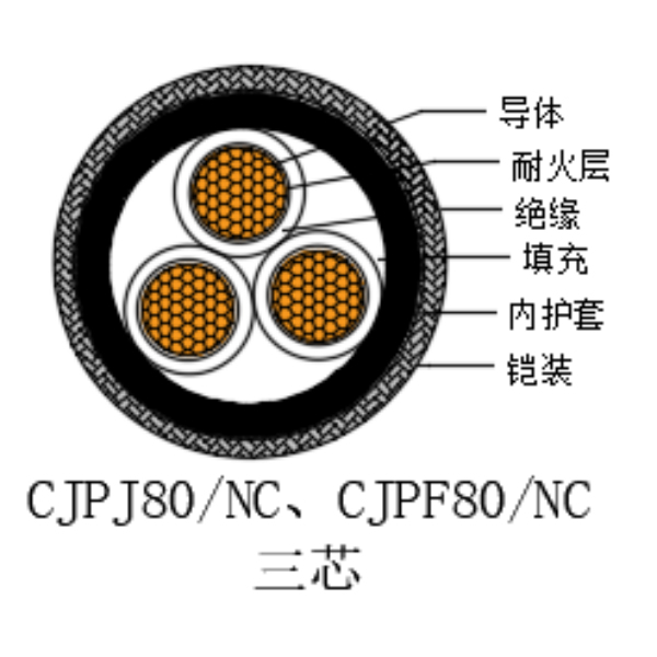 銅芯交聯(lián)聚乙烯絕緣低煙無鹵耐火船用電力電纜-CJPJ80/NC-0.6/1kV、CJPF80/NC-0.6/1kV